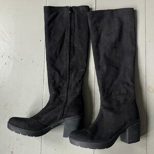 Bussola Bucharest Blossom Microtec Black Knee High Boots Size 38 / 7.5